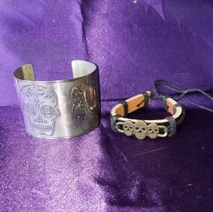 2 sugar skull bracelets
